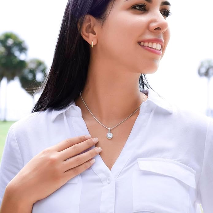 To My Beautiful Daughter Necklace from Mom & Dad | Cubic Zirconia Pendant with Heartfelt Message Card & Gift Box | Daughter Birthday, Graduation, Christmas Jewelry Gift from Parents