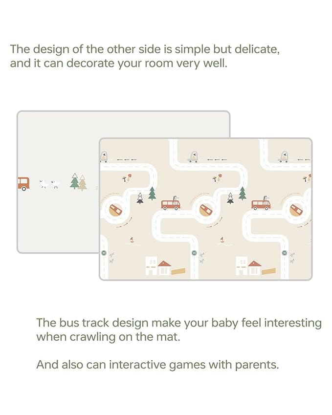 Baby Play Mat, 0.6" Foam Thicker Baby Playmats, Large Foldable 78"x70" Play Mat for Babies, Waterproof & Reversible Baby Mat for Floor, Crawling Baby Mat for Indoor&Outdoor&Travel(70*78*0.6)