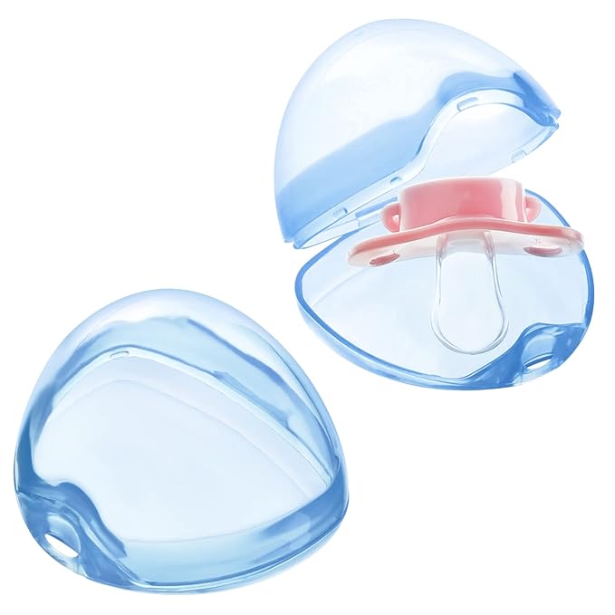 Accmor Pacifier Case, Pacifier Holder Case, Pacifier Container for Travel, BPA Free,Transparent Blue, 6 Pack