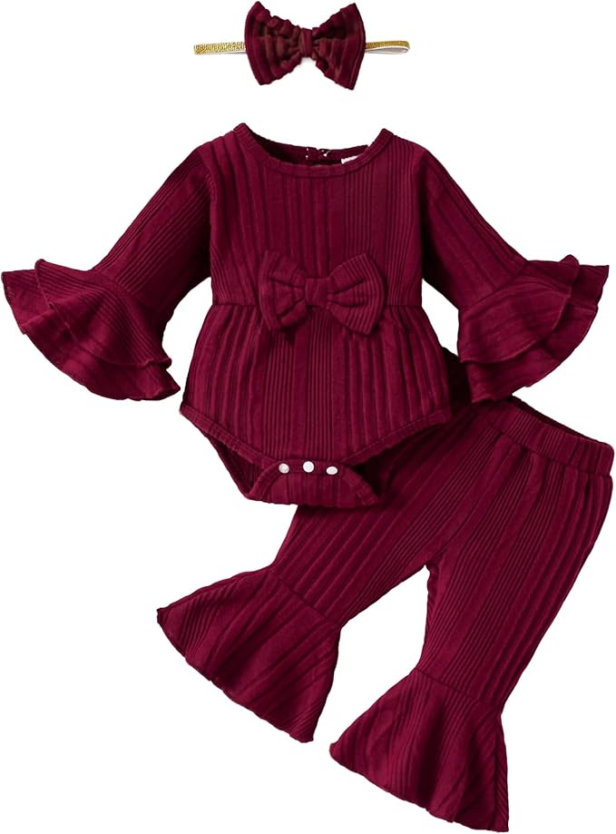 SUNNY PIGGY Baby Girl Clothes Infant Newborn Outfits Romper 0-18 Month Toddler Girls’ Clothing Pant Set