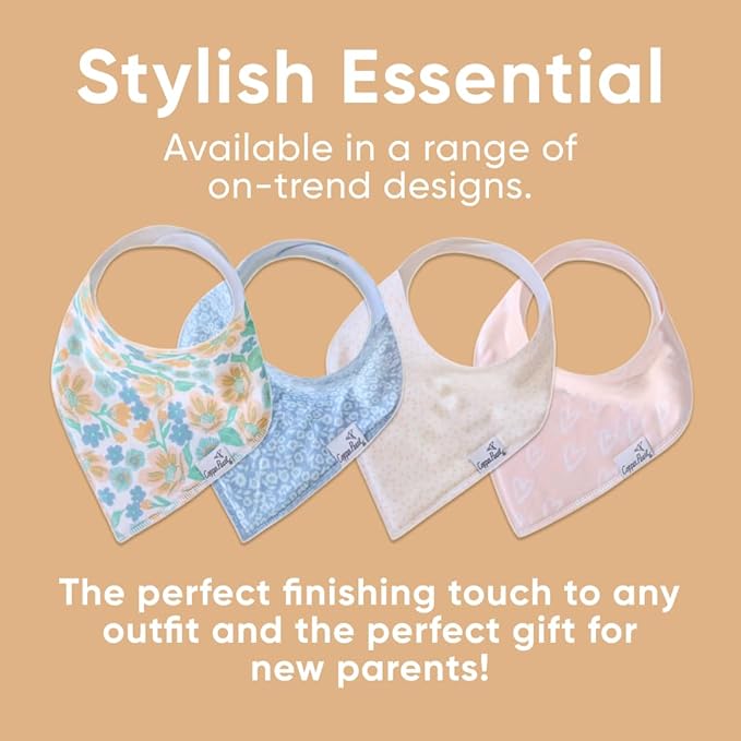 Copper Pearl 6 Pack Soft Cotton Baby Bibs for Drooling and Teething, Absorbent Drool Bibs for Baby Girl, Adjustable to Fit Newborns to Toddlers, Tons of Styles (Sophie Set)