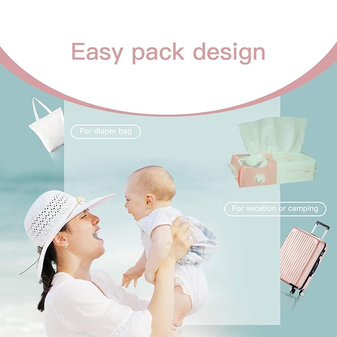 Extra Thick Cotton Tissue Careboree Face Drying Towel for Men Women Kids Disposable Dry Wipes Unscented Makeup Removing (3 pack)