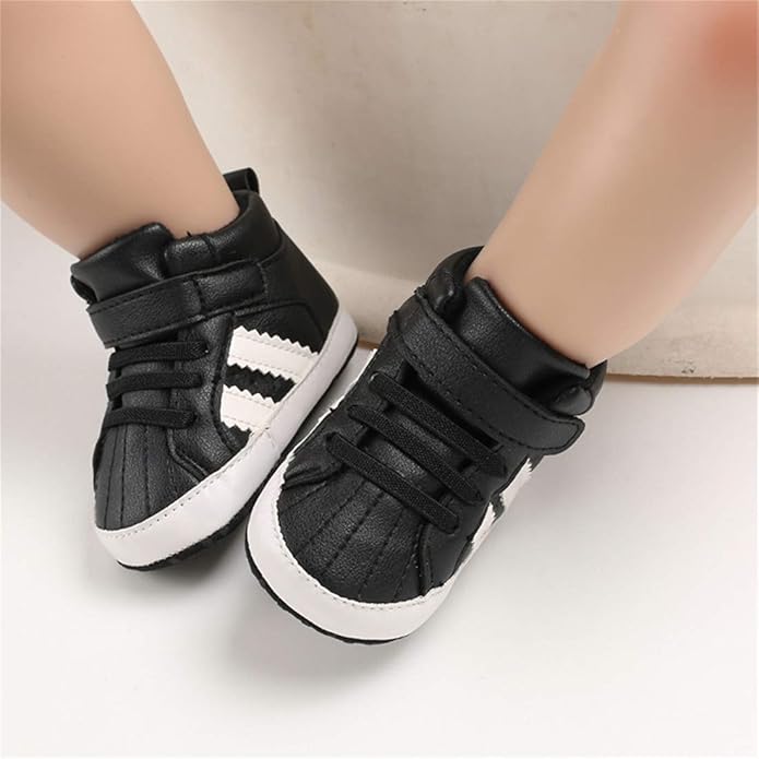 CENCIRILY Baby Boys Girls High Top Sneakers Soft Soles Anti Skid Infant Ankle Shoes Toddler Prewalker First Walking Crib Shoes