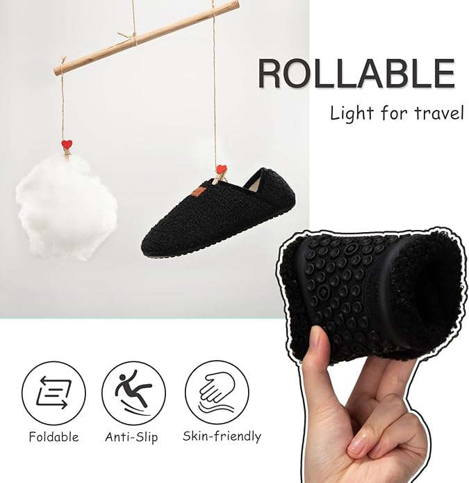 ATHMILE House Slippers for Women Men Indoor Barefoot Slippers Socks Furry Slip on House Shoes Cozy Comfy for Home Bedroom Travel Yoga