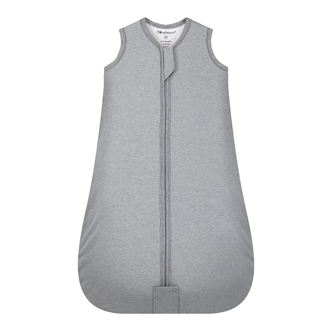 Mosebears Sleep Sack Baby Winter Wearable Blanket with 2-Way Zipper,2.5 TOG Cotton Sleep Sack Unisex (Grey, 12-18 Months)