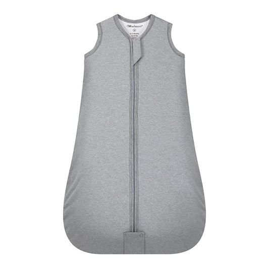 Mosebears Sleep Sack Baby Winter Wearable Blanket with 2-Way Zipper,2.5 TOG Cotton Sleep Sack Unisex (Grey, 6-12 Months)