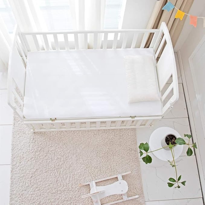 Flannel Crib Protector Pad,100% Waterproof Mattress Protector Pad, One Size, 27" X 50" White
