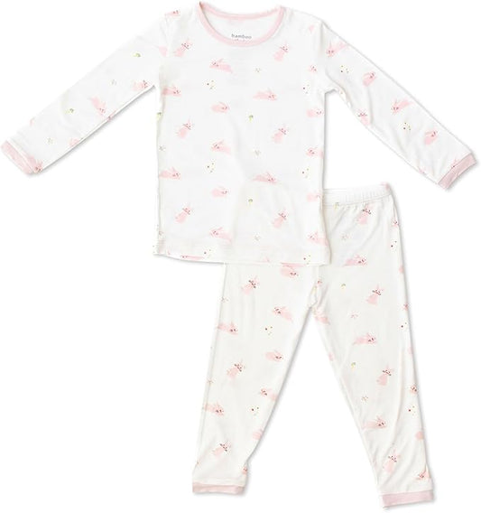 Toddler Pajamas – 95% Bamboo Viscose, 5% Spandex – Soft, Breathable Long-Sleeve Pajama Set for Kids, Sleepwear, Imported