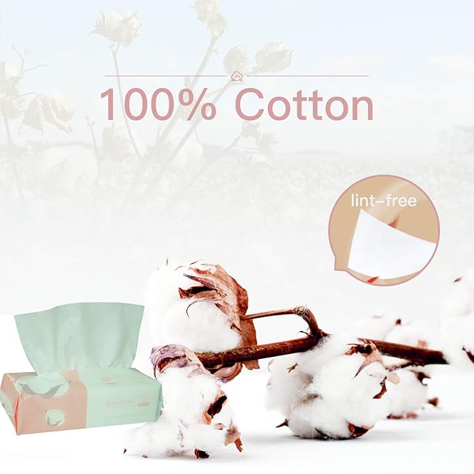 Extra Thick Dry Wipe, 100% Cotton, Lint-Free Cotton Tissues (5 Pack)
