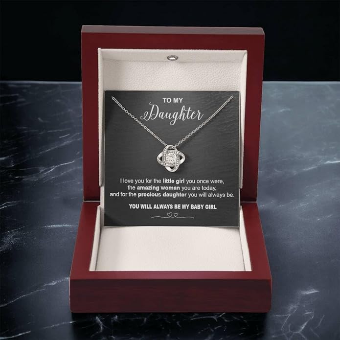 To My Daughter Gift Necklace From Dad or Mom - Badass Daughter Jewelry With Heartfelt Message & Elegant Box