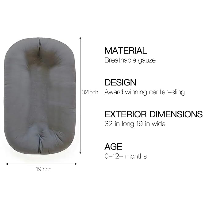 Baby Lounger - Snuggle Cozy Me Infant Lounger for Newborns | Breathable & Soft, Portable Awake-Time Pad, Essential Baby Gift (Lounger Cover Included)