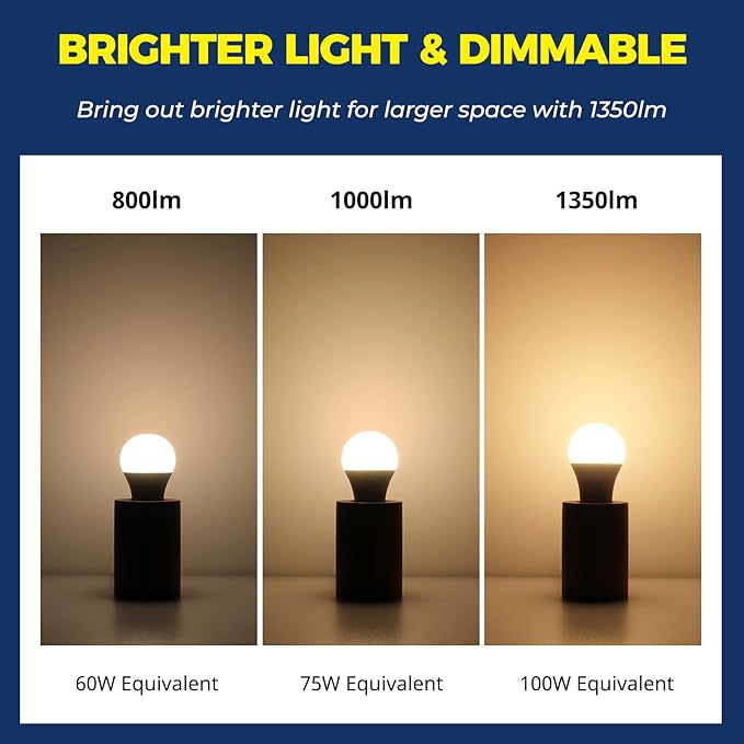 Smart Light Bulbs 100W Equivalent, Works with Alexa/Google Home/Smart Life, 1350LM 11W RGBCW Color Changing LED Light Bulbs, 2.4G WiFi Bluetooth Bulb, No Hub Required, ETL Listed, 2PCS