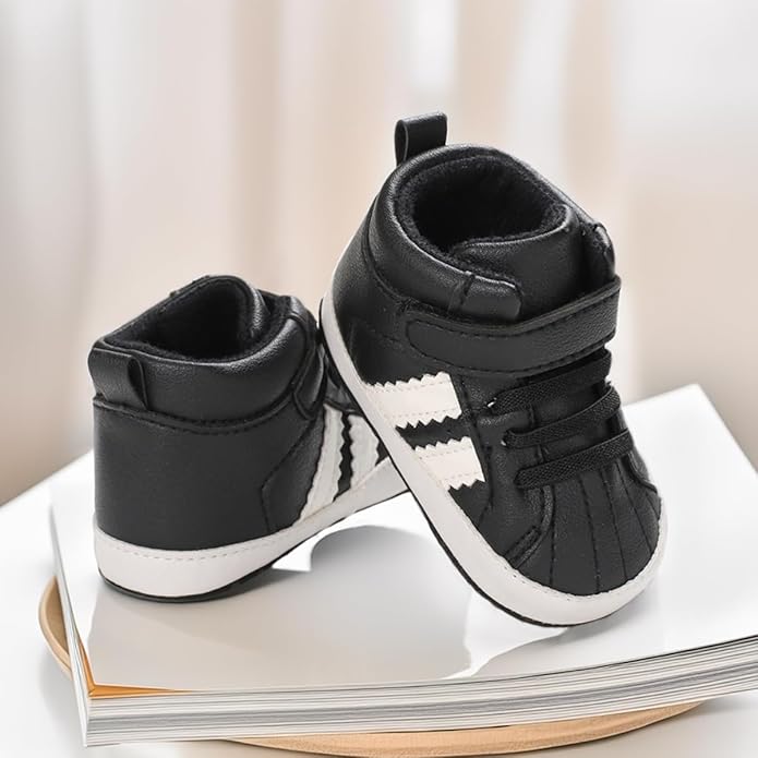 CENCIRILY Baby Boys Girls High Top Sneakers Soft Soles Anti Skid Infant Ankle Shoes Toddler Prewalker First Walking Crib Shoes