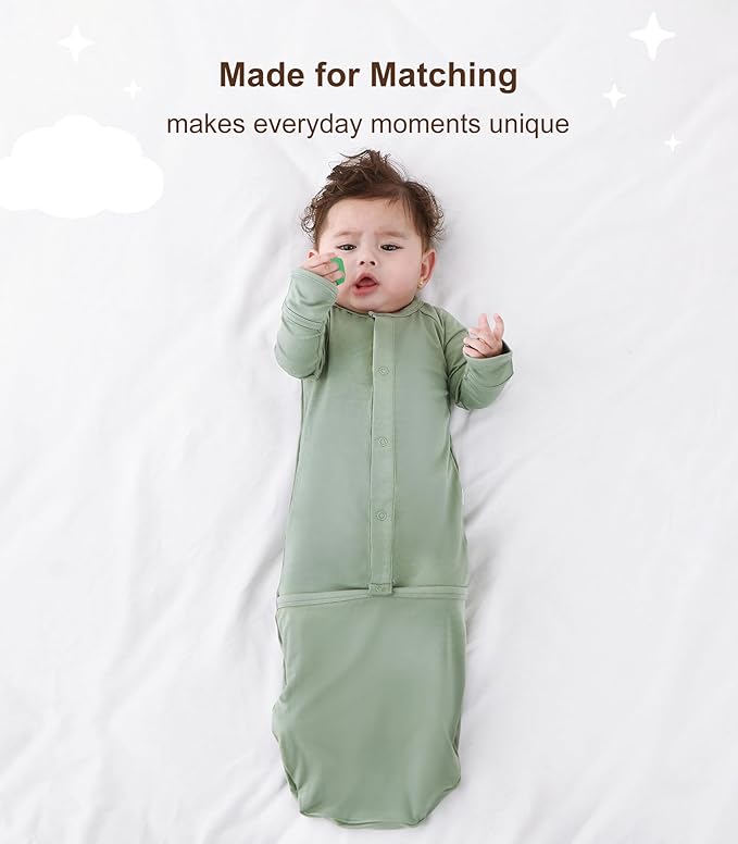 Baby Sleeper Gown Viscose from Bamboo Newborn Nightgowns Unisex Long Sleeve Sleep Sack