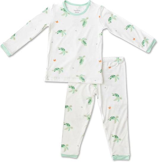 Toddler Pajamas – 95% Bamboo Viscose, 5% Spandex – Soft, Breathable Long-Sleeve Pajama Set for Kids, Sleepwear, Imported
