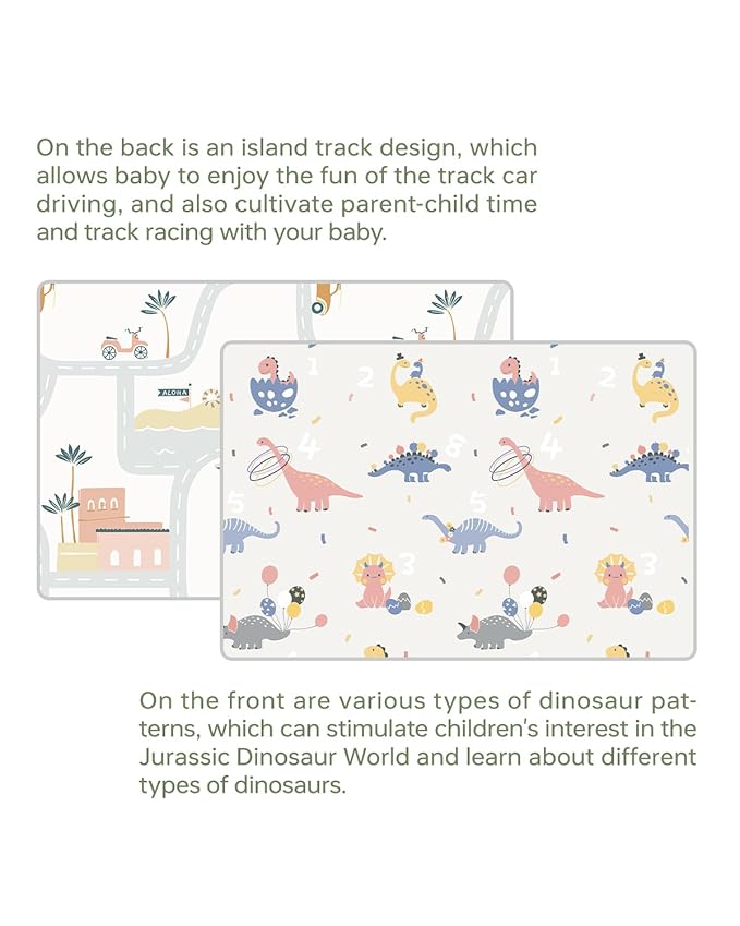 Baby Play Mat Foldable Baby Floor Play Mat X-Large Soft Foam Playmat for Babies Reversible Waterproof Padded Baby Girl Play Mat Portable Thick Crawling Mat for Indoor Outdoor(70"*78"*0.4")