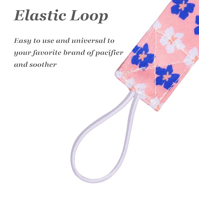 Babygoal Floral Pacifier Clips, 6 Pack Binky Paci Holder and Leash for Boys and Girls Fits for Most Pacifier, Binkie Styles & Baby Teethers & Toys and Gift 6PB12
