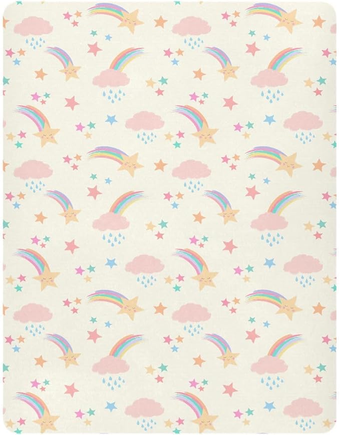 Shooting Star Crib Sheets for Neutral Bassinet Play Sheets,Sheets Toddler Bed Sheets for Baby Boys Girs 39 * 27 * 5in