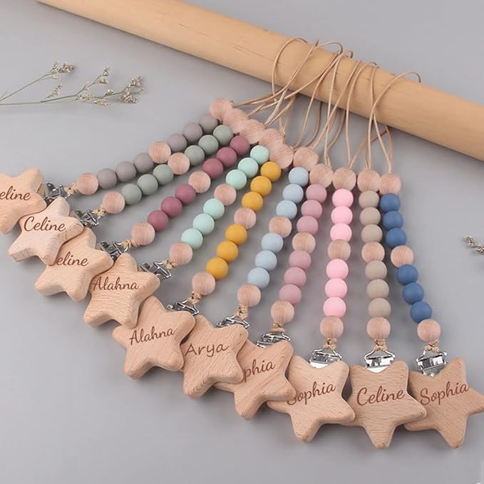 Personalized Pacifier Clips,Personalized Stroller Clip with Name Pacifier Clip
