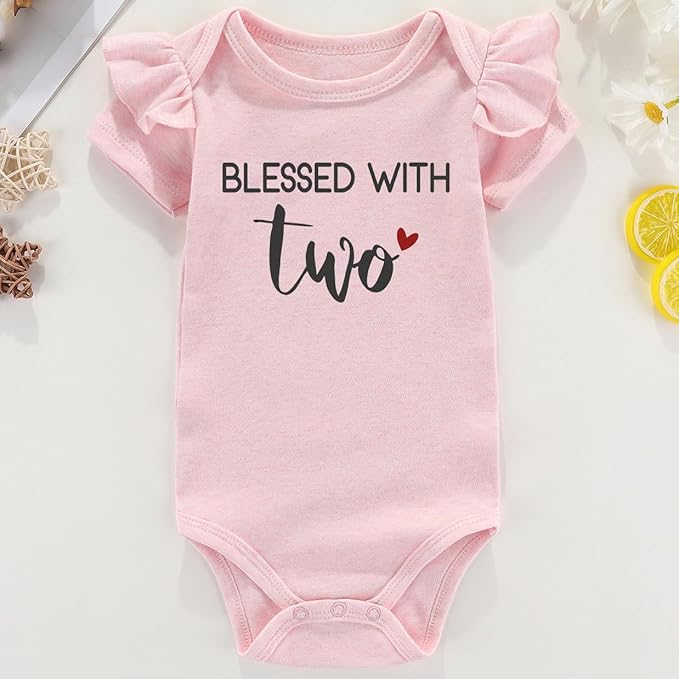 Prayed One Blessed Two Twin Outfits For Boy And Girl Newborn Twins Baby Items Must Haves bodysuit