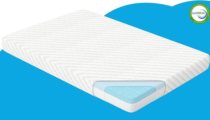 Mecc ecoh Pack and Play Mattresses, Dual Side Pack N Play Mattress, Cool Gel Memory Foam, Removable Breathable Cover, Water Resistant Lining, Hypoallergenic, Fit for Graco, Pamo Etc., 38"x26"