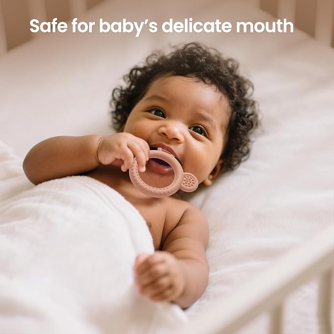 Baby Teething Toys 3-6 Months, Teethers for Babies 6-12 Months, Silicone Teething Ring Toys Easy to Grasp, Teething Relief for Baby Infant Toys, BPA Free