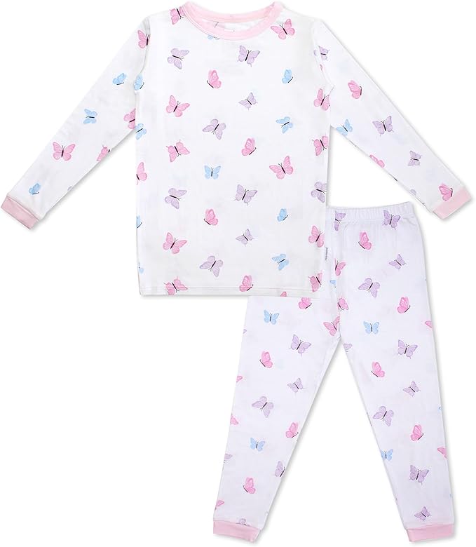 Toddler Pajamas – 95% Bamboo Viscose, 5% Spandex – Soft, Breathable Long-Sleeve Pajama Set for Kids, Sleepwear, Imported