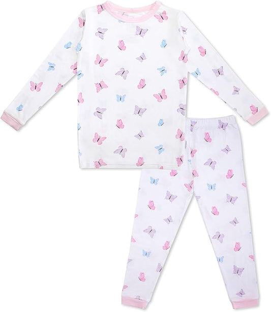 Toddler Pajamas – 95% Bamboo Viscose, 5% Spandex – Soft, Breathable Long-Sleeve Pajama Set for Kids, Sleepwear, Imported