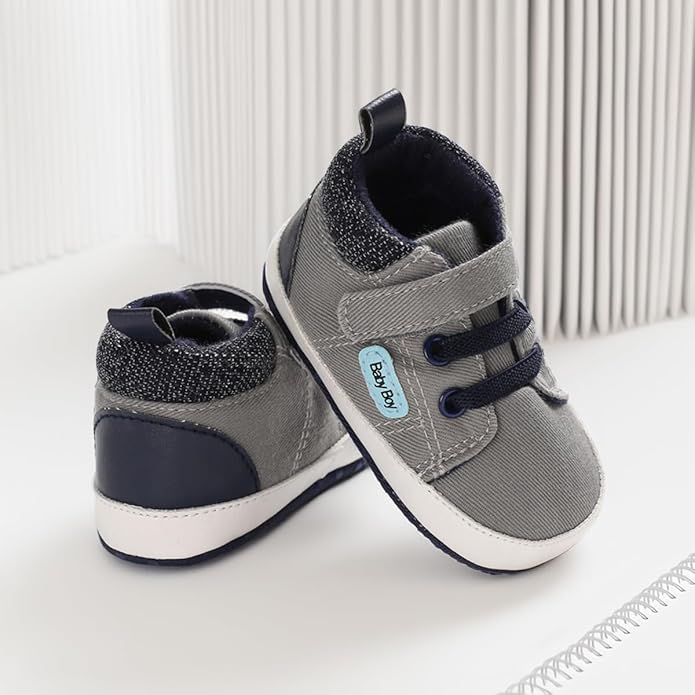 CENCIRILY Baby Boys Girls High Top Sneakers Soft Soles Anti Skid Infant Ankle Shoes Toddler Prewalker First Walking Crib Shoes
