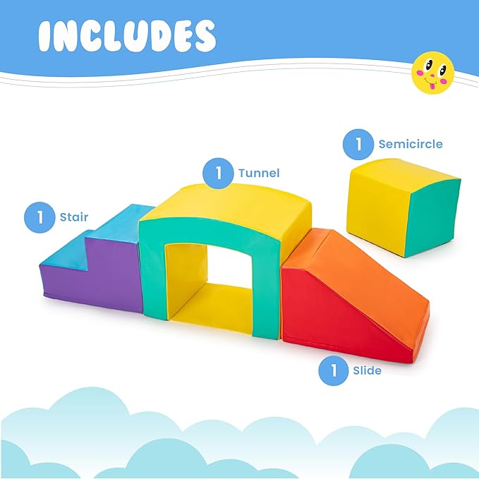 New Bounce Toddler Climbing Toys - Soft Play Set for Kids - Foam Climbing Blocks - Safe Soft Gym Equipment - Great for All Ages