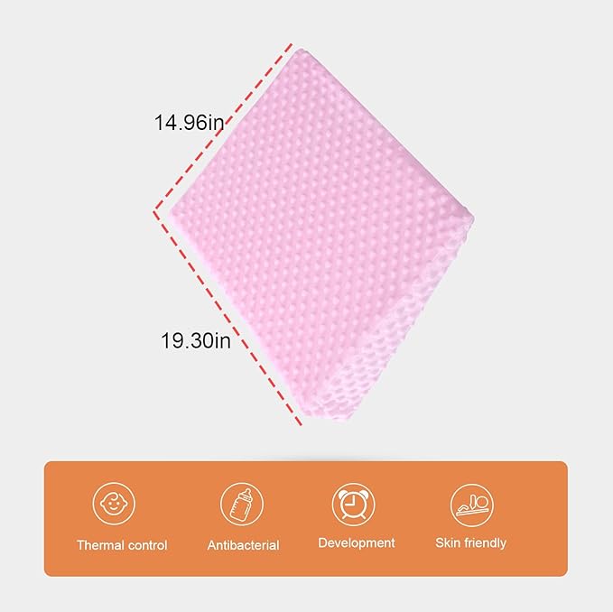 Wedge Pillow,19.3X 14.96x 4inches with Removeable Cover,30 Degree Incline(Pink-001)