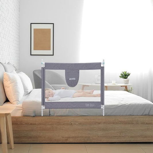 MBQMBSS 37'' Bed Rail for Toddlers, Baby Bed Rails Guard for Kids- Fit for Wide Side of Twin Bed, Adjustable Sturdy Railing for Toddlers Kids Protective Bedrails All Around Bed Guard Railing