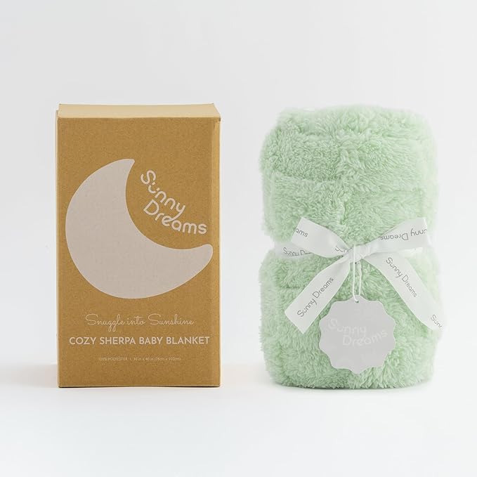Checkered Baby Blankets Double-Sided Fleece Plush Toddler Blankets for Boys Girls, Lightweight Soft Cozy and Warm Newborn Receiving Blankets for Crib, Couch, Sofa 30 x 40 Inches Sage Tea Green