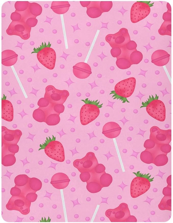 Lollipop Jelly Crib Sheets for Neutral Bassinet Play Sheets,Sheets Toddler Bed Sheets for Baby Boys Girs 39 * 27 * 5in