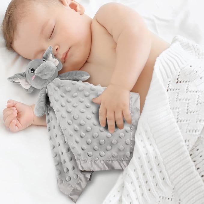 Baby Security Blanket Loveys for Baby Snuggle Toy Plush Elephant Stuffed Animal Baby Gifts for Girls and Boys Newborn Age 0 Month+