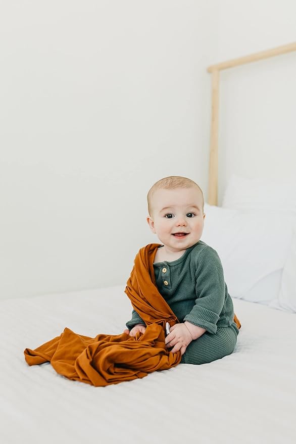Copper Pearl Large Premium Knit Baby Swaddle Receiving Blanket Powell