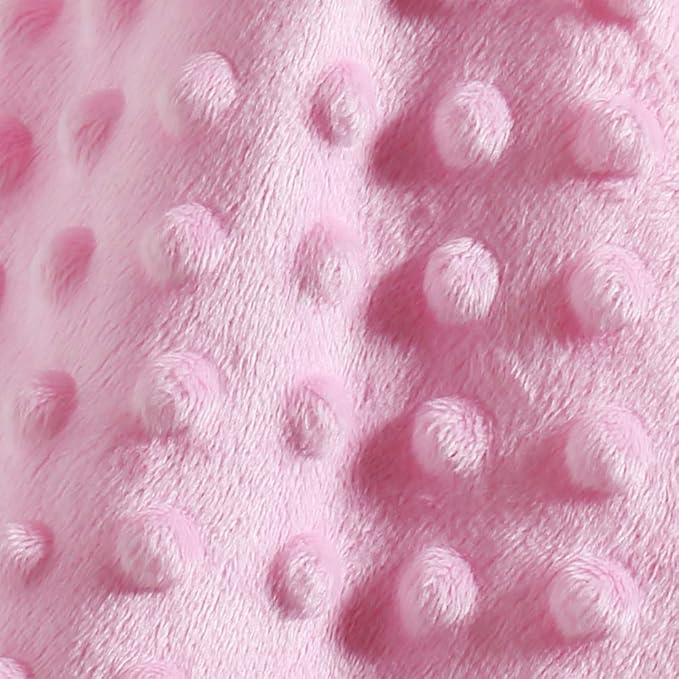 CREVENT Baby Comforting Security Blanket Lovey for Newborn Baby Girls Infants, Minky Dot Front + Sherpa Backing with Animal Face (Pink Bear)