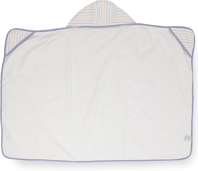 Little Unicorn Premium Hooded Bath Towel| Absorbent Cotton & Terry Blend | Larger Size, 1-6 Years (Unicorn Stripe)