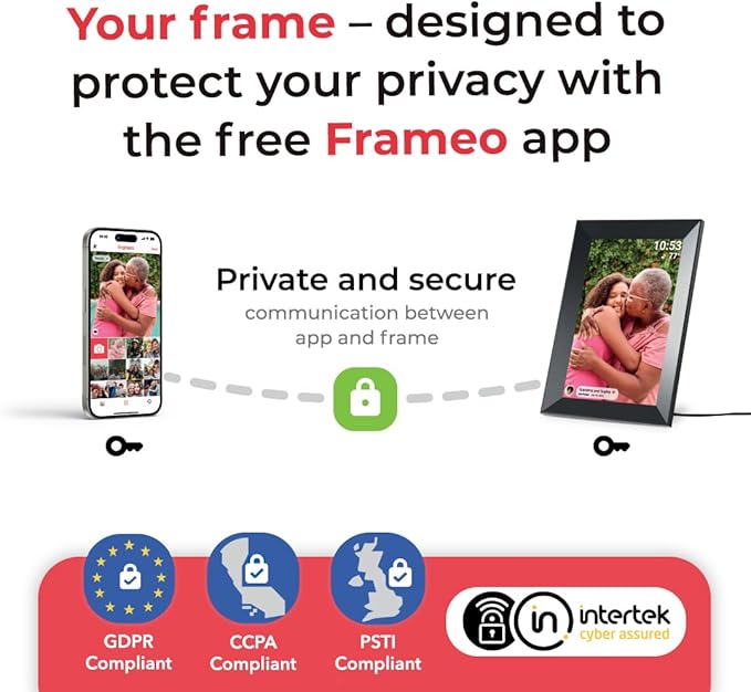Digital Picture Frame WiFi, 10.1 Inch Frameo Digital Photo Frame 32GB Memory, 1280 * 800 Touch Screen, Auto-Rotate, Share Pictures Videos Instantly, Wedding, Birthday, Gift for Mom, Dad, Grandparents