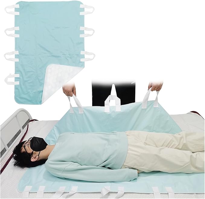 Bed Pads for Incontinence Washable Positioning Bed Pad with 8 Handles Washable Reusable Incontinence Mattress Protector Waterproof Bed Pads Incontinence Uderpads for Bedridden Elderly 52” x 36” (1)