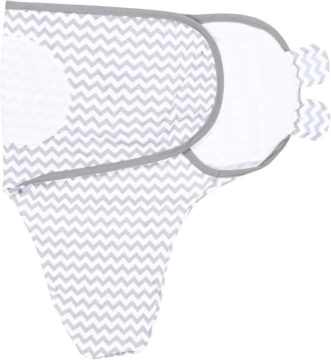 BaeBae Goods Swaddle Blanket, Adjustable Infant Baby Swaddling Wrap Set of 4, Baby Swaddling Wrap Blankets for Boys and Girls Made in Soft Cotton (Grey Arrows, 0-3 Months)