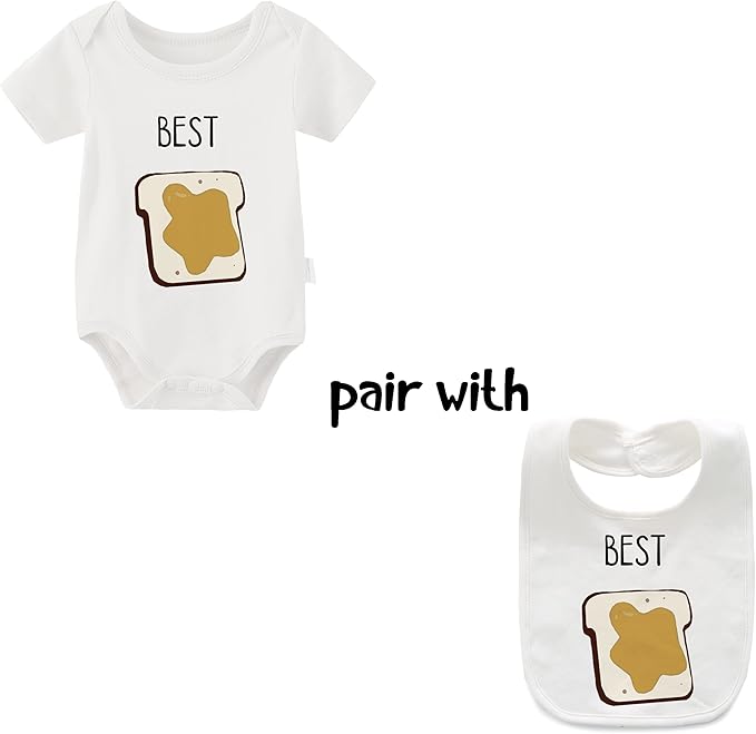 YSCULBUTOL Baby Twins Bodysuit Perfect Together Best Friend Newborn Romper Toddler Unisex Twin Outfit