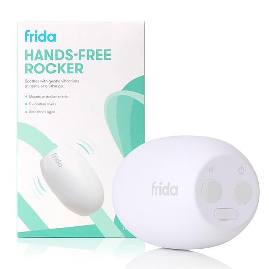 Frida Baby Hands-Free Rocker Device with 5 Vibration Levels, Universal Stroller Accessories, Rechargeable for Cribs & Strollers, Water-Resistant Baby Soother