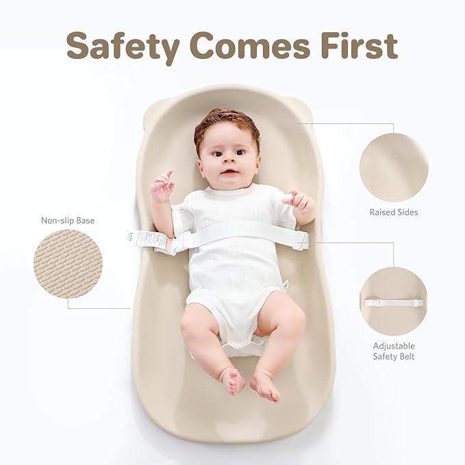 Waterproof Baby Diaper Changing Pad EVA Foam Wipeable Teddy Bear, Non-Slip Base Changer Pads Portable with Adjustable Safety Belt, Easy to Clean Change Mat Fits All Changing Station Table Dresser Bed