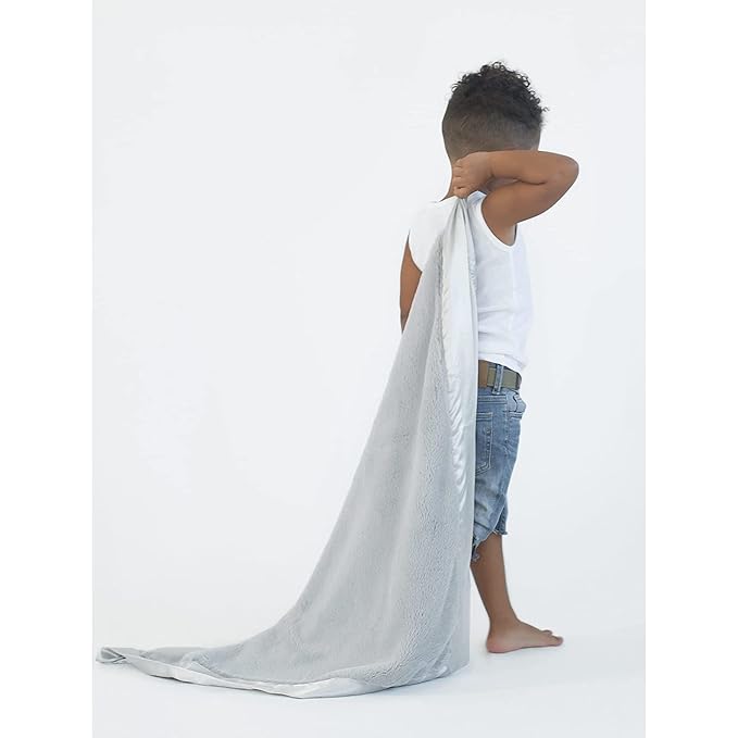 Little Giraffe Posh Mink Baby Blanket 29" x 35", Silver