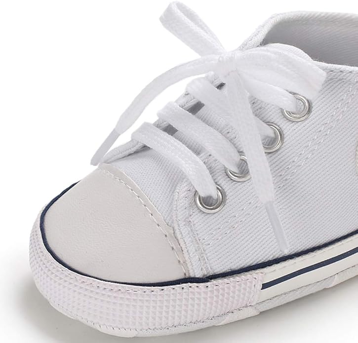 Unisex Baby Boys Girls Shoes, Newborn Infant Non-Slip Canvas Denim High Top Sneakers, Toddler First Walkers Shoes