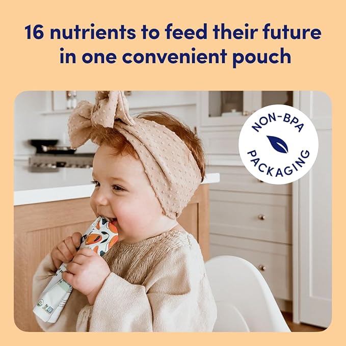 Cerebelly Organic Baby Food Pouches – Organic Veggie and Bone Broth Baby Food | 16 Nutrients, No Added Sugar, Non-GMO | Blended Toddler Food | 4 Ounce BPA-Free Baby Foodes | 6 Flavors | 8 Pack