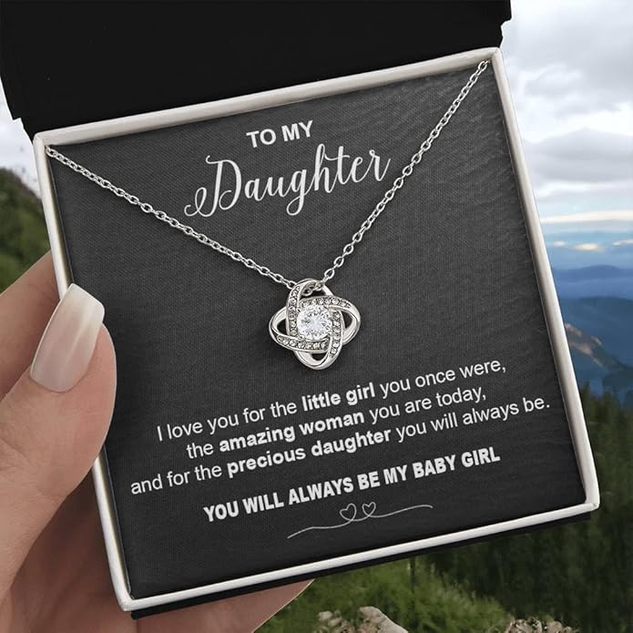 To My Daughter Gift Necklace From Dad or Mom - Badass Daughter Jewelry With Heartfelt Message & Elegant Box