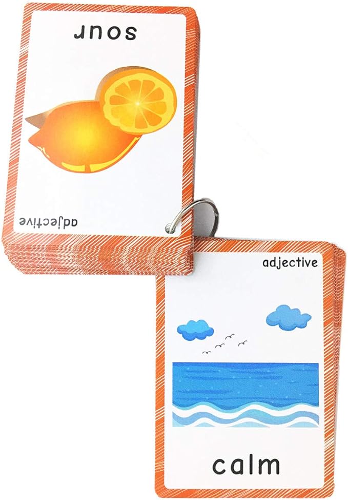Set of Adjectives&Antonym Flash Cards for Toddlers(47 pc) | Kids Learning Flashcard & Montessori Pocket Cards Toys | Perfect for Pre-K Decor Background Wall Stickers, Teacher/Autism Therapists Tools