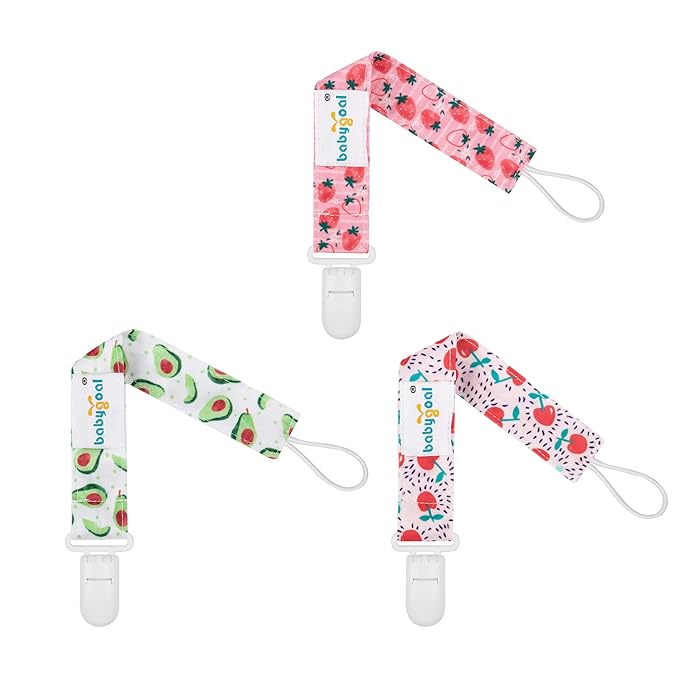 Babygoal Pacifier Clips, 6 Pack Pacifier Holder for Boys and Girls Fits Most Pacifier Styles & Baby Teething Toys and Baby Gift 6PS28-B